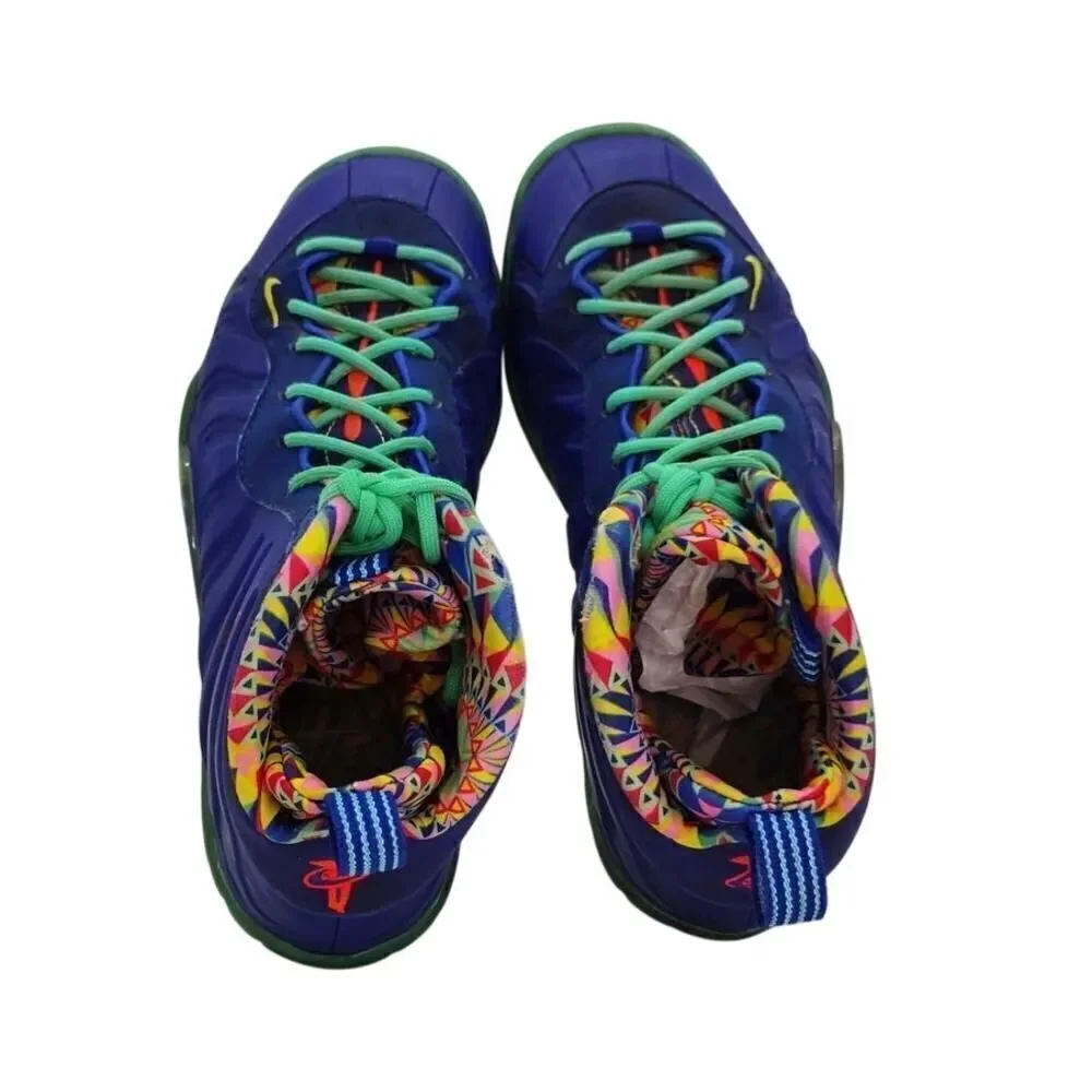 Nike Little Posite One ASN Big Boys Pre-owned Blue & Green Sneakers - sz. 6Y